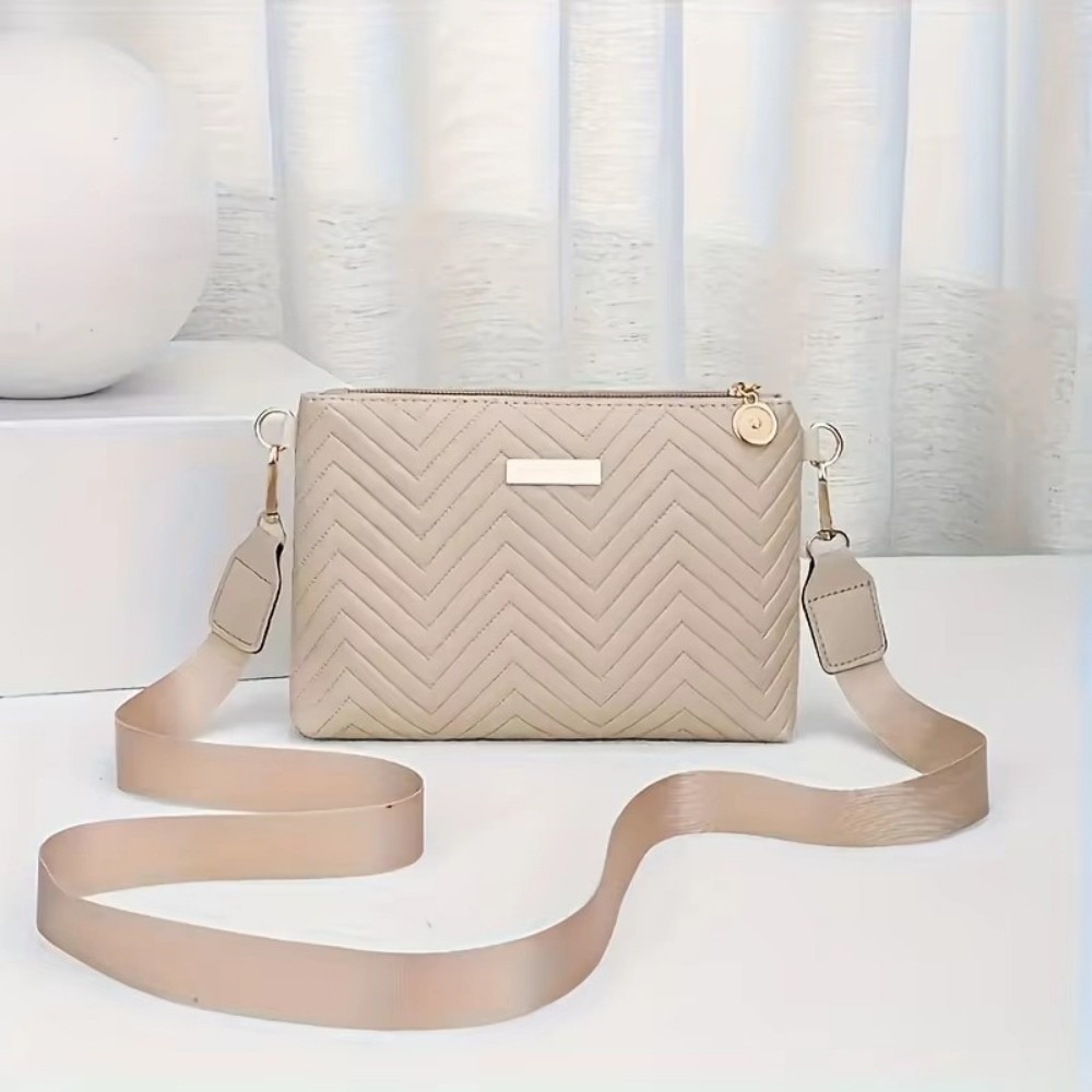 Chain Crossbody Quilted - Minimalistische gewatteerde crossbody tas met ketting,