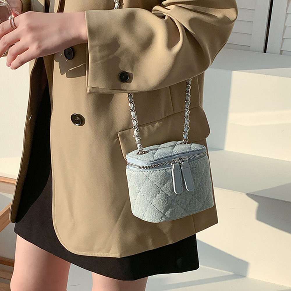 Chain Crossbody Quilted - Kleine gewatteerde box crossbody portemonnee voor