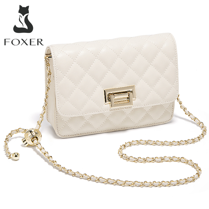 FOXER 2026 Dames Witte Gestikt - Chain Crossbody Quilted recensie en prijs